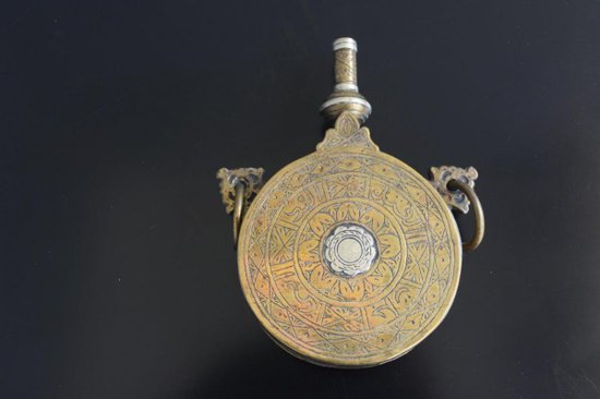 Militaria - Powder Pear In Oriental Embossed Brass