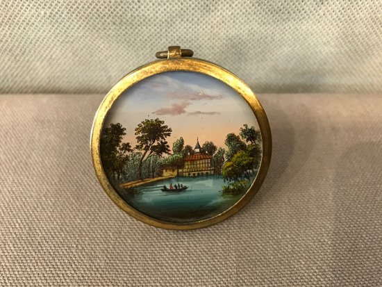 Miniature Small Eglantine In A Brass Frame 18th Century