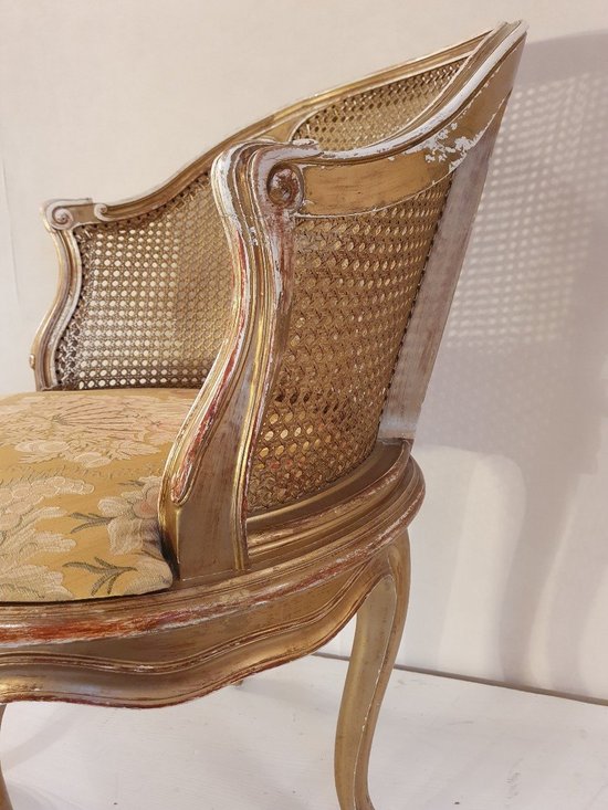 Office Armchair In Golden Wood Napoleon III