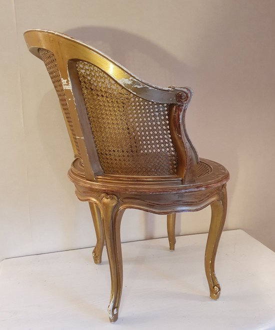 Office Armchair In Golden Wood Napoleon III