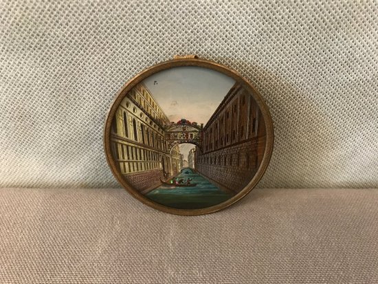 Miniature Round Eglossy Frame From Venice 18 Ã¨me