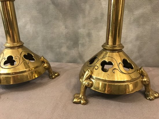 Pair Of 19th Century Brass Candle Spades