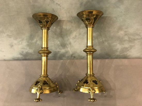 Pair Of 19th Century Brass Candle Spades