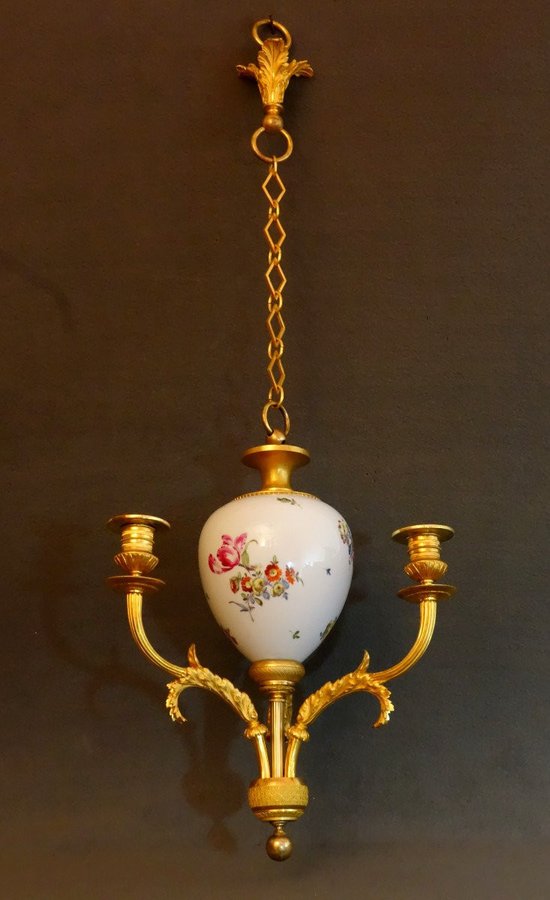 Small Directoire Porcelain Cabinet Chandelier