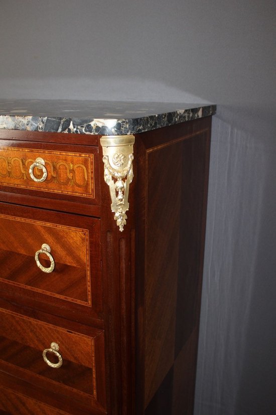 Louis XVI style mahogany and marquetry chiffonier circa 1925