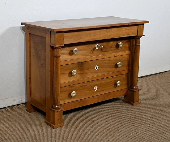 Chest of drawers in solid walnut, Empire period - Early 19th century