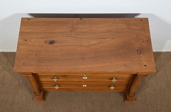 Chest of drawers in solid walnut, Empire period - Early 19th century