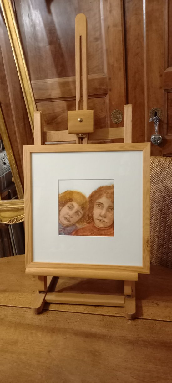 Portrait of two children: watercolor