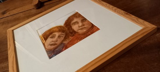 Portrait of two children: watercolor