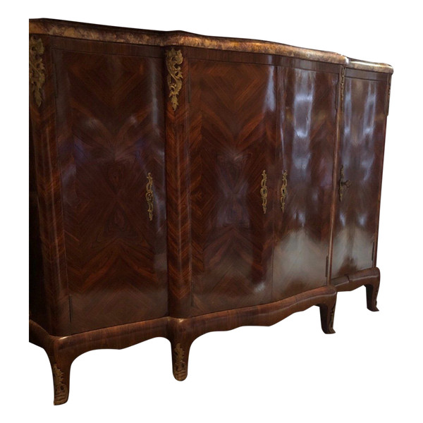 Rosewood Marquetry 4-Door Buffet Late 19th century