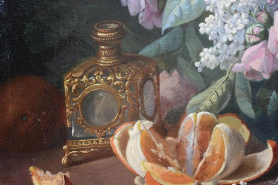 Still Life With Lilac And Mandarin By Pierre Camille Gontier Nineteenth Time