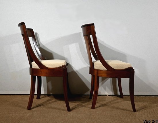 Pair of Mahogany Gondola Chairs - Early 20th Century