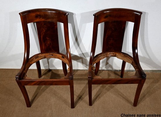 Pair of Mahogany Gondola Chairs - Early 20th Century