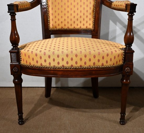 Pair of Mahogany Armchairs, Louis XVI style - 2nd part of the XIXth century