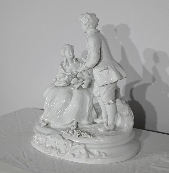 Faïence « Couple de Galants », d’après F.Boucher, Sèvres – Fin XIXe