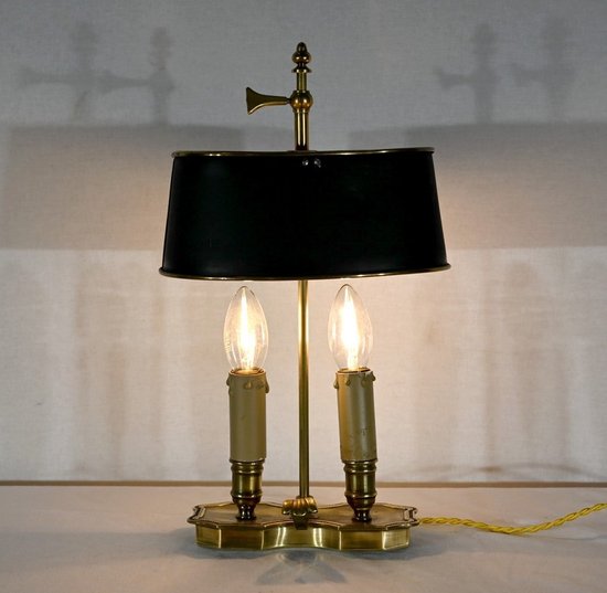 Kleine Bouillotte-Lampe aus Messing - Ende des 19. Jahrhunderts