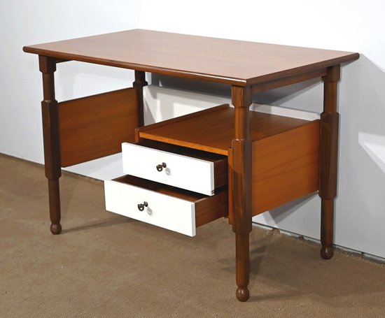 Mahogany and Teak small desk, Gautier style - 1960