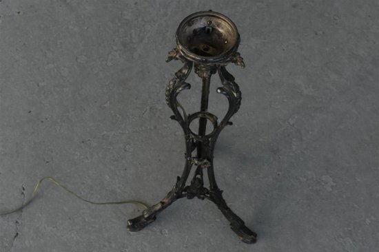 Seltene Stehlampe aus silbernem Metall und rosafarbenem Opal von Maison Christofle aus der Zeit um 1900