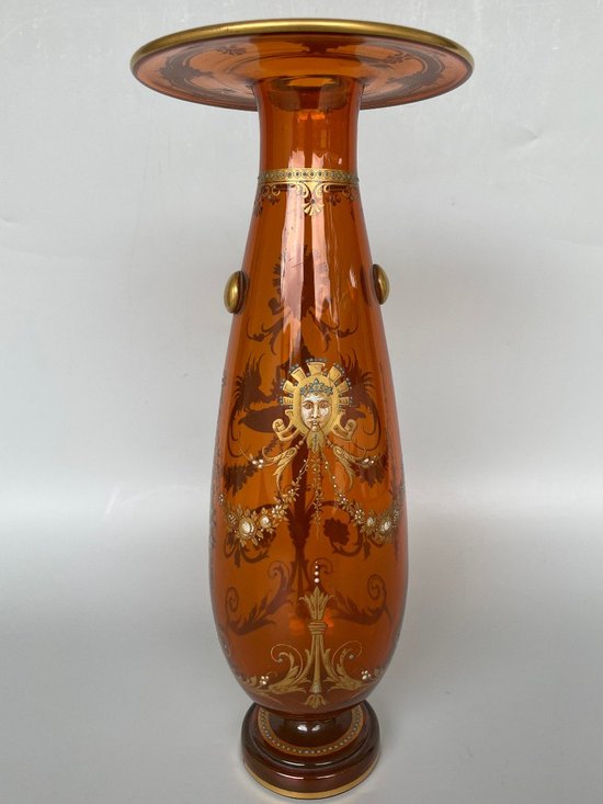 Cristallerie Baccarat - Amber Crystal Vase Late 19th century