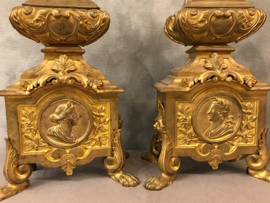 Beautiful Louis XIV Period Andirons 17th