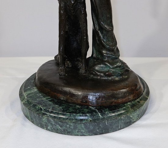 Important Bronze " The Lady with the Greyhound " after D. Chiparus - XXth