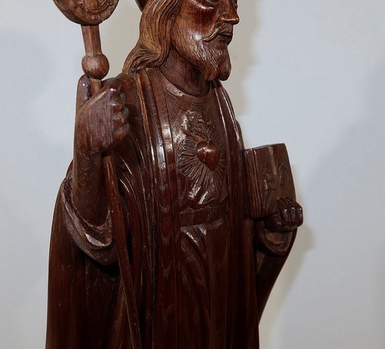 Important Statue of Christ in chestnut - End of XIXth century