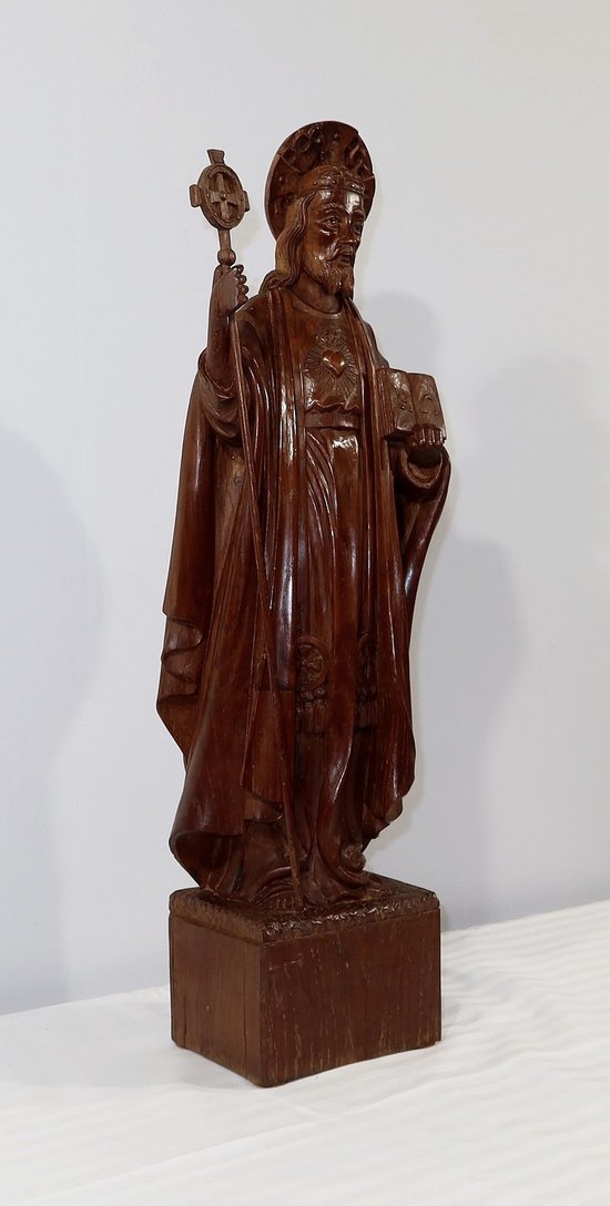 Important Statue of Christ in chestnut - End of XIXth century