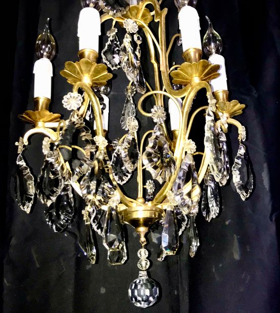 Louis XV style chandelier 6 lights crystal