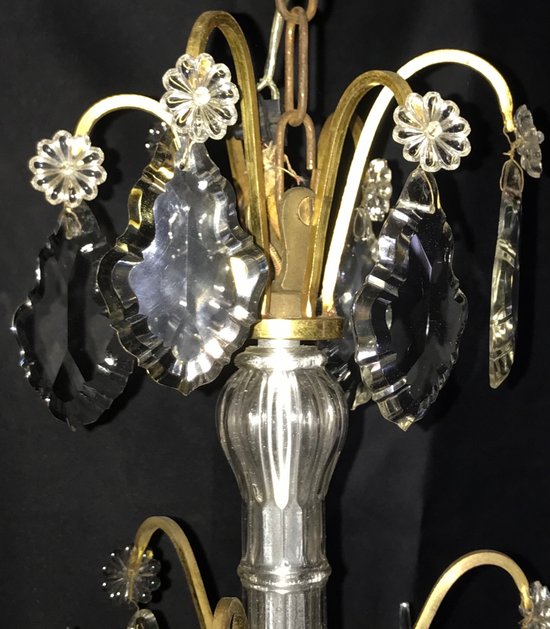 Louis XV style chandelier 6 lights crystal