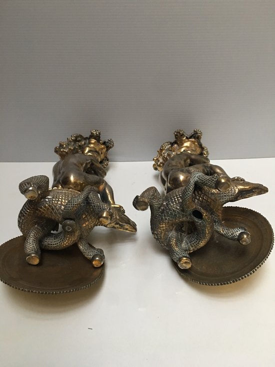 Two late eighteenth bronze cherubs