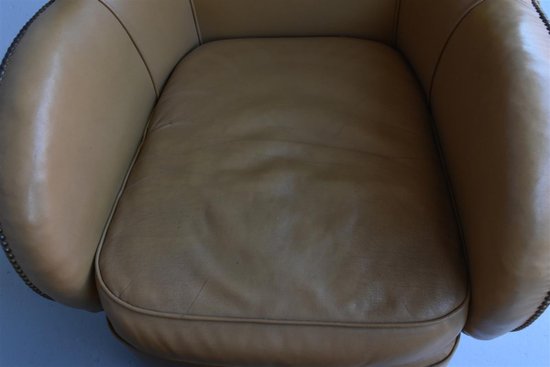 Pair Of Art Deco Leather Paquebot Armchairs