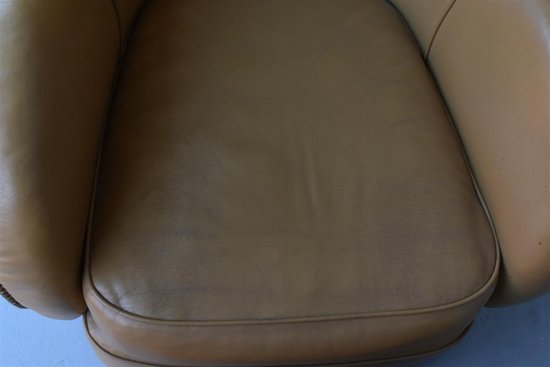 Pair Of Art Deco Leather Paquebot Armchairs