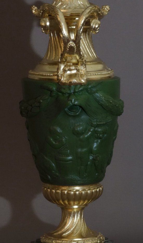 Pair Of Covered Vases After Clodion Nineteenth