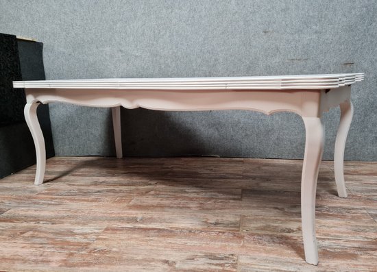 Tisch (300 cm) Rocaille im Louis XV-Stil aus lackiertem Holz um 1950