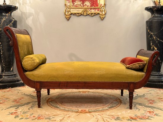 Jacob Frères, Meridian Rest Bed In Mahogany Directoire Period Around 1795