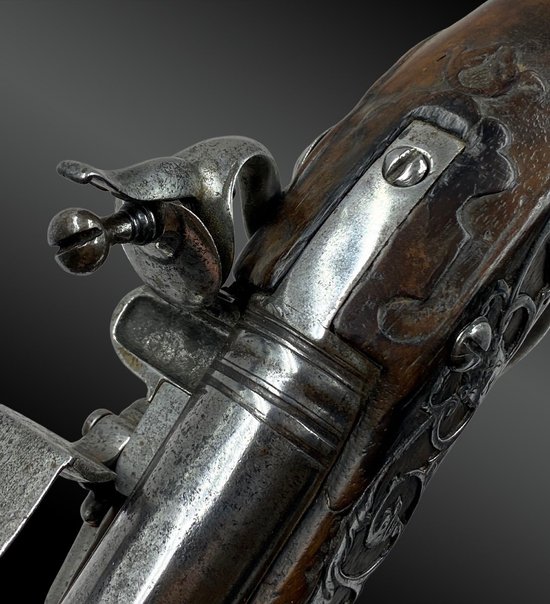 Flintlock pistol, signed P. POULCE à SEDAN - France - XVIIIth