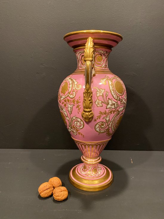 Copeland pink and gold porcelain vase