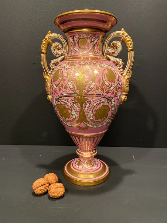 Copeland pink and gold porcelain vase