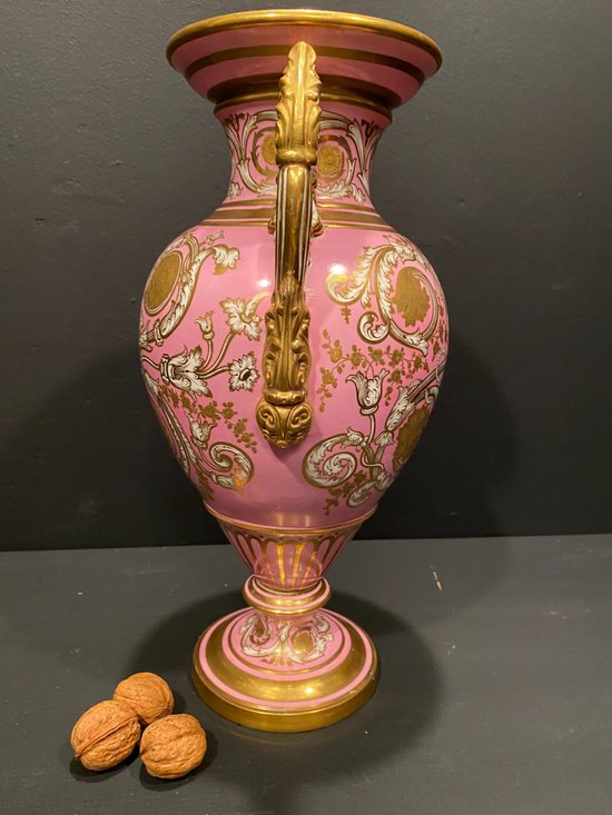 Copeland pink and gold porcelain vase