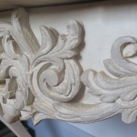 painted carved wood console