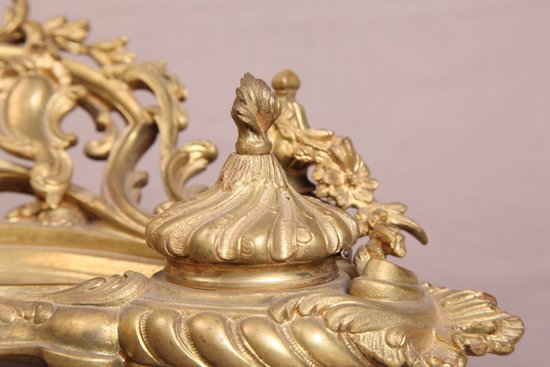 Napoleon III gilt bronze inkwell