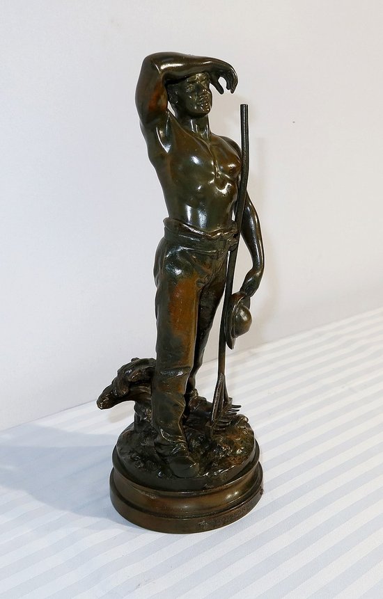 Bronze "The Harvester" signiert E. Constant Favre - Anfang des 20. Jahrhunderts