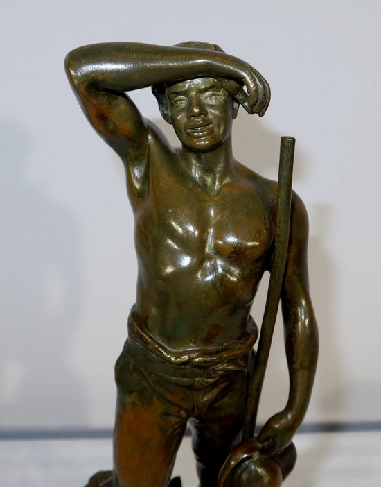 Bronze "The Harvester" signiert E. Constant Favre - Anfang des 20. Jahrhunderts