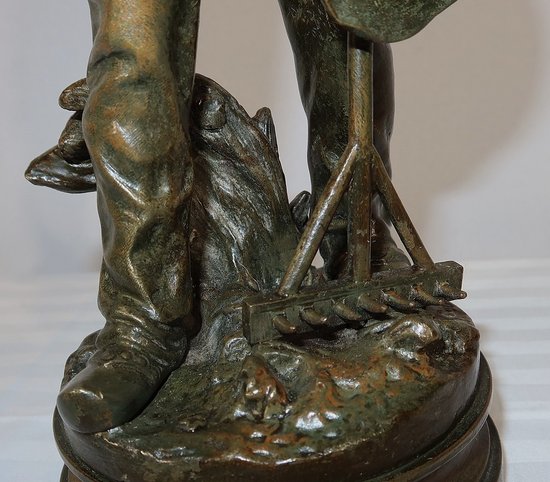 Bronze "The Harvester" signiert E. Constant Favre - Anfang des 20. Jahrhunderts