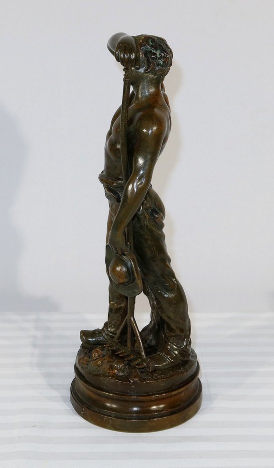 Bronze "The Harvester" signiert E. Constant Favre - Anfang des 20. Jahrhunderts