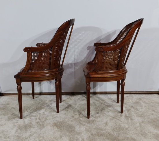 Pair of Mahogany Armchairs, Louis XVI Style - Early 20th Century