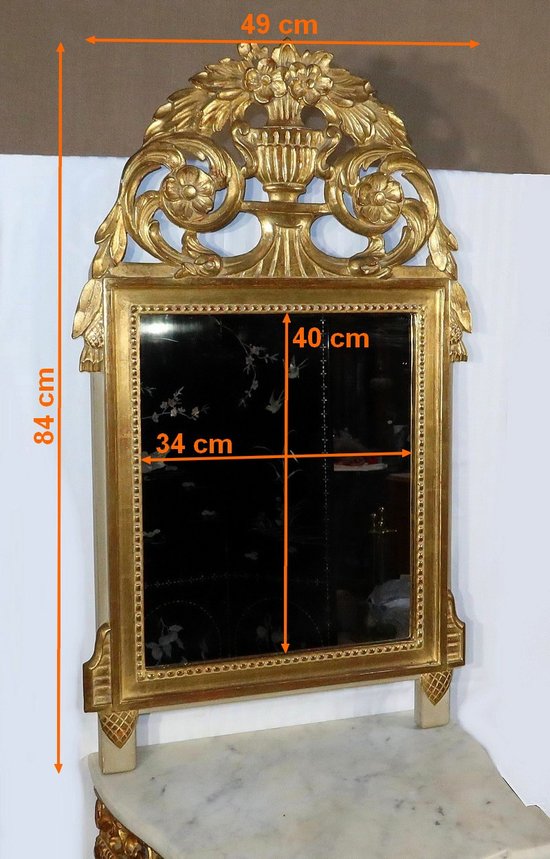 Specchio in Legno Dorato, Stile Luigi XVI - Inizio XX Secolo