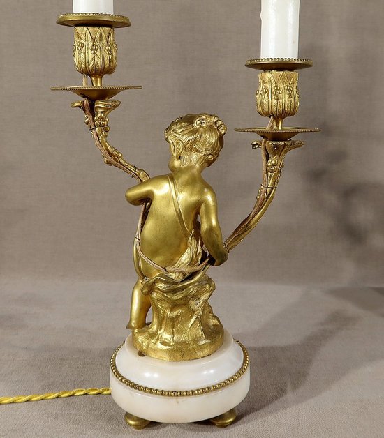 Pair of Candlesticks in Gilt Bronze, Louis XVI style - 19th century