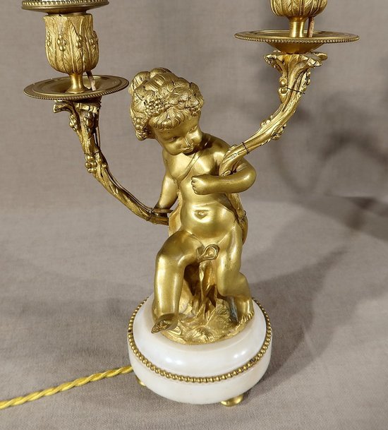 Pair of Candlesticks in Gilt Bronze, Louis XVI style - 19th century