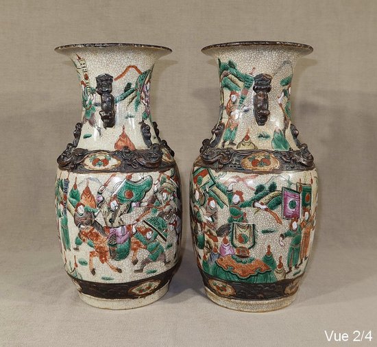 Paire de Vases en Porcelaine de Nankin, Chine – Fin XIXe